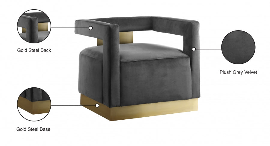 Armani Velvet Upholstered Accent Chair