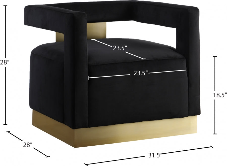 Armani Velvet Upholstered Accent Chair