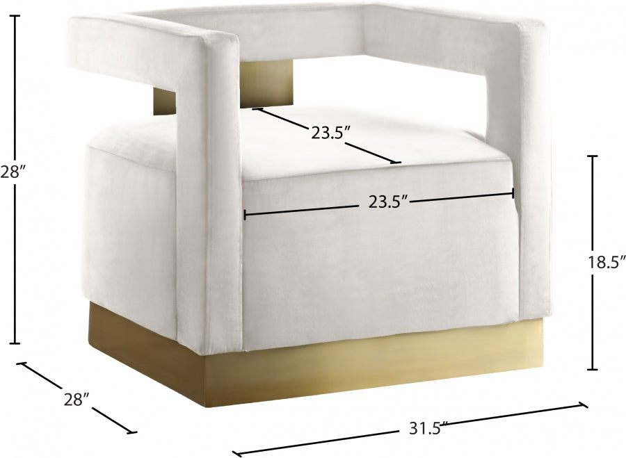Armani Velvet Upholstered Accent Chair