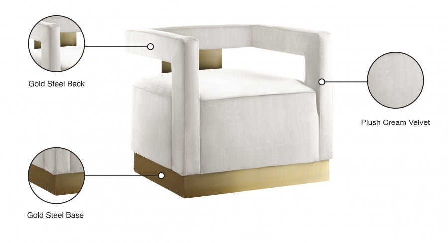 Armani Velvet Upholstered Accent Chair