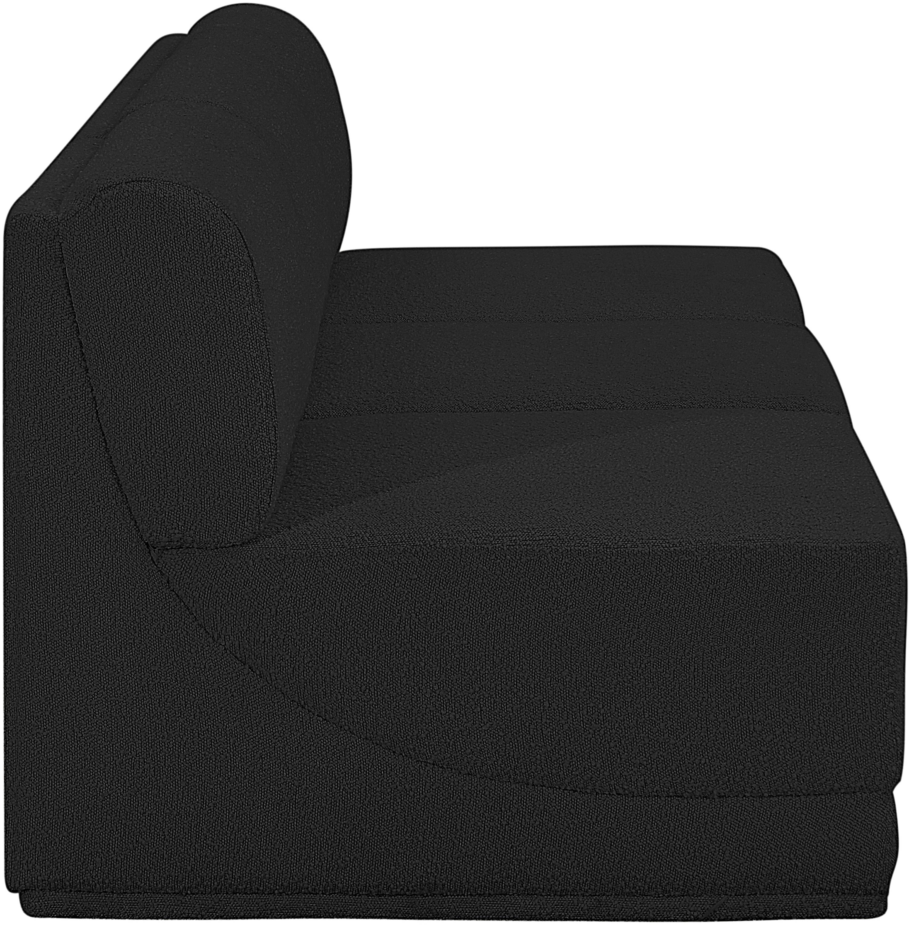 Canapé trois places sans accoudoirs en tissu Boucle Ollie