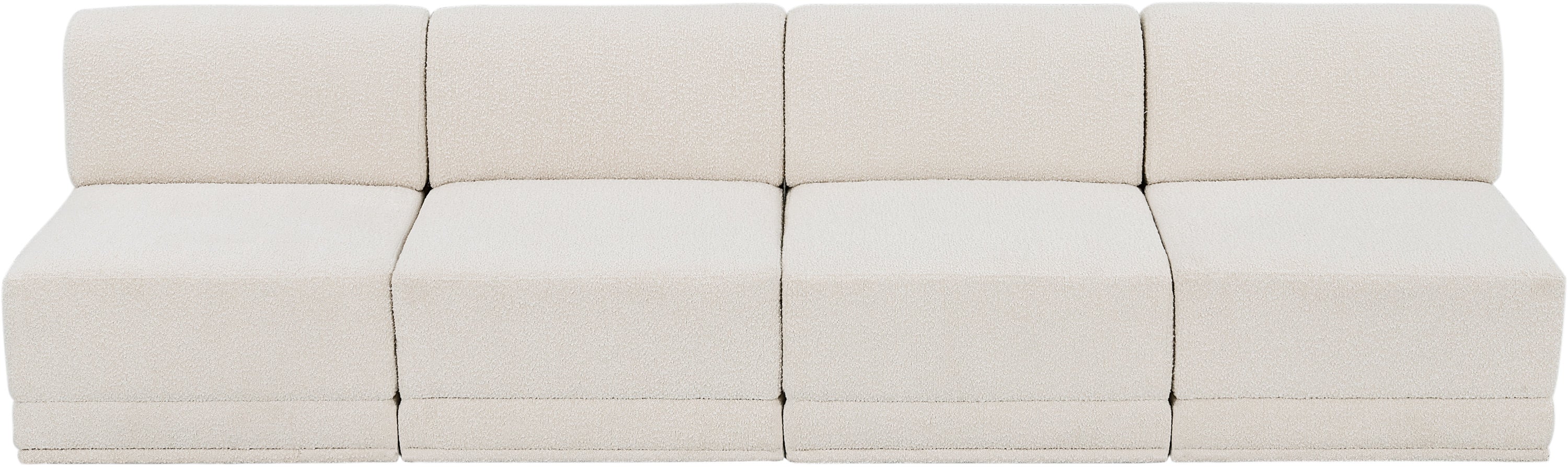 Canapé sans accoudoirs en tissu Boucle Ollie