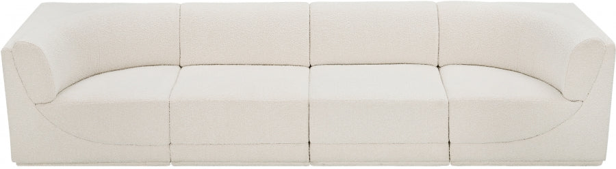 Canapé en tissu bouclé Ollie avec accoudoirs