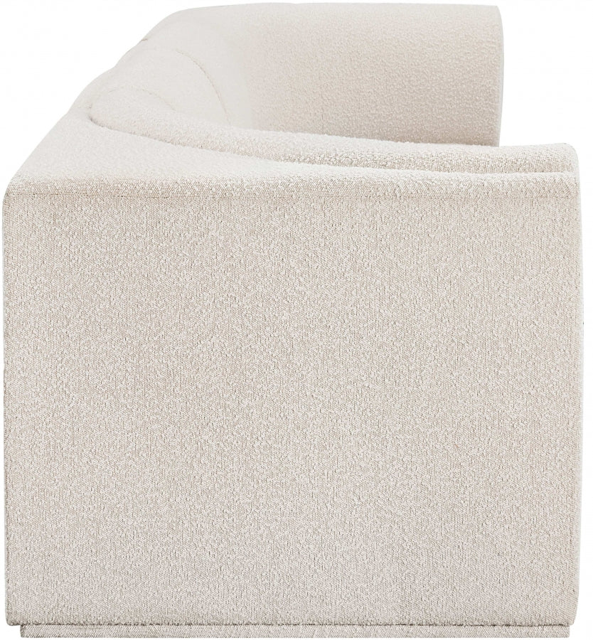 Canapé en tissu bouclé Ollie avec accoudoirs