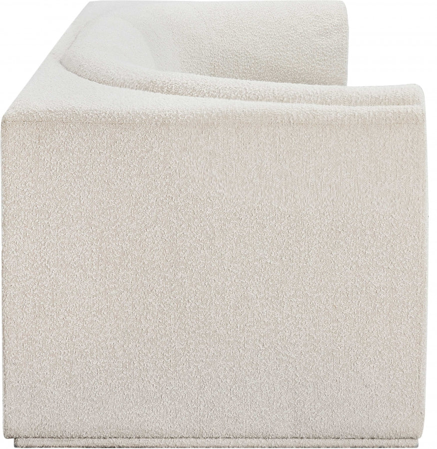 Canapé 3 places en tissu bouclé Ollie avec accoudoirs