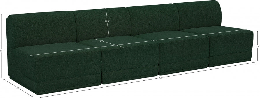Canapé sans accoudoirs en tissu Boucle Ollie