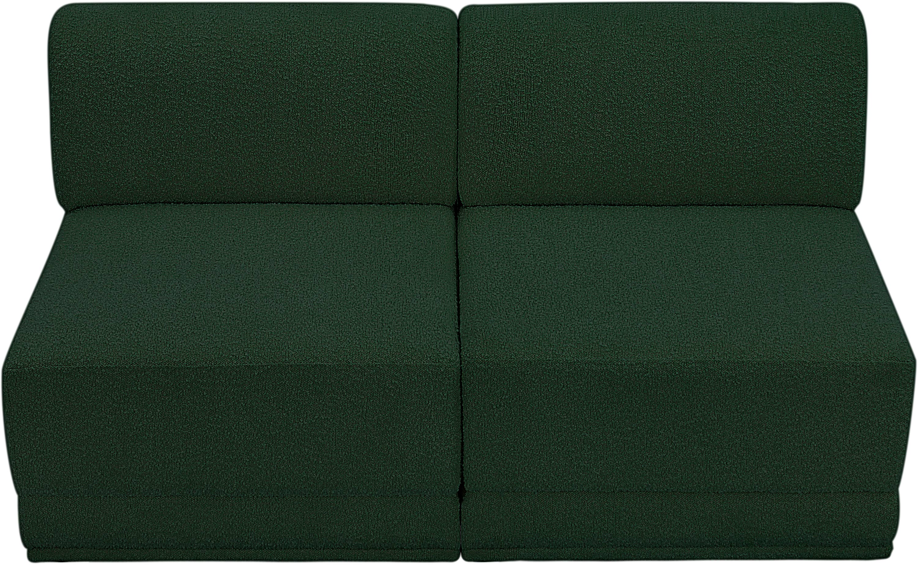Canapé deux places sans accoudoirs en tissu Boucle Ollie