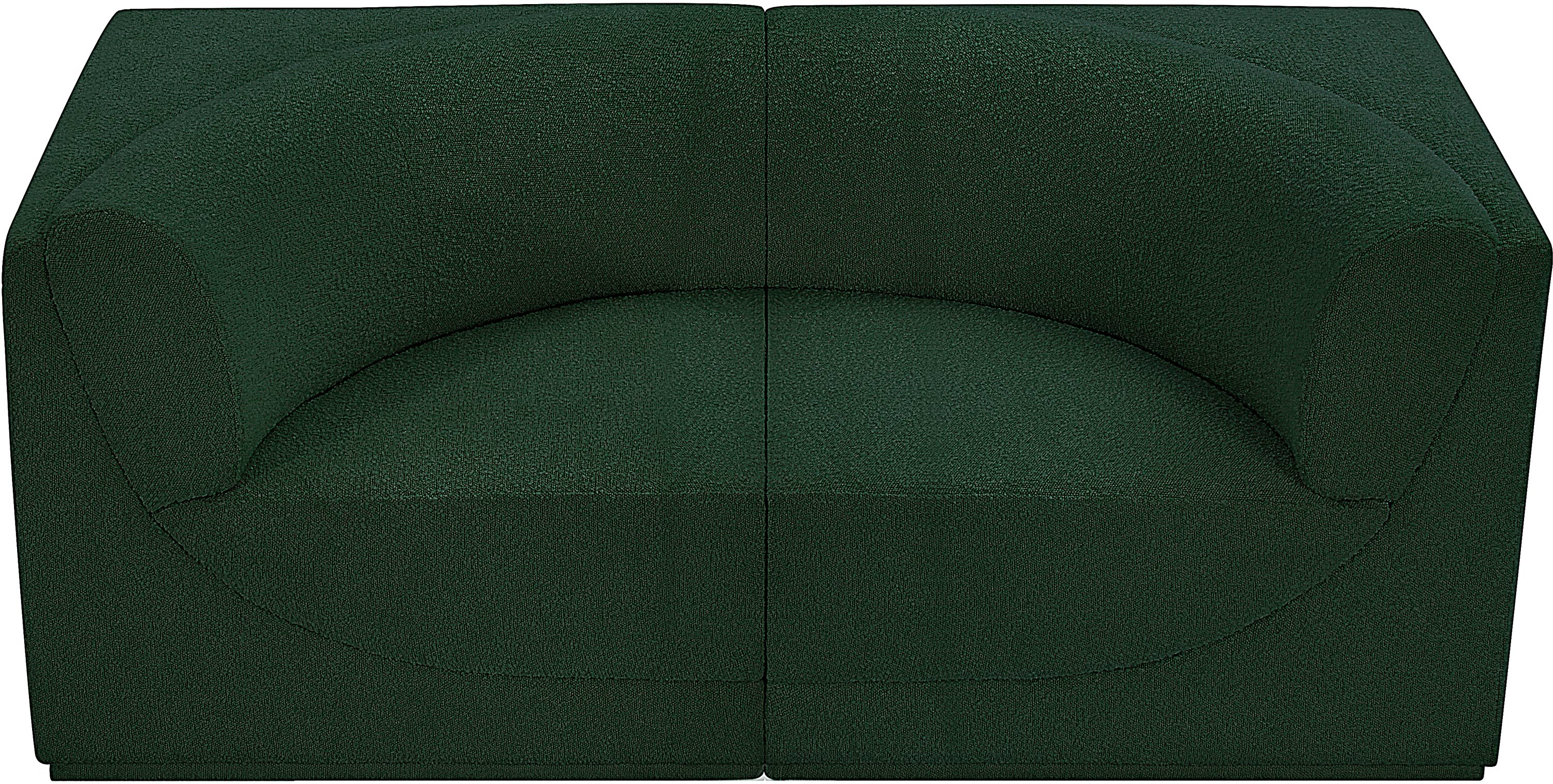 Canapé deux places en tissu bouclé Ollie avec accoudoirs