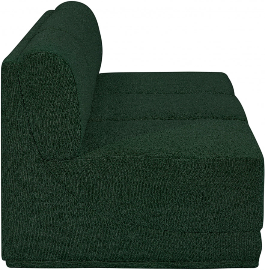 Canapé trois places sans accoudoirs en tissu Boucle Ollie