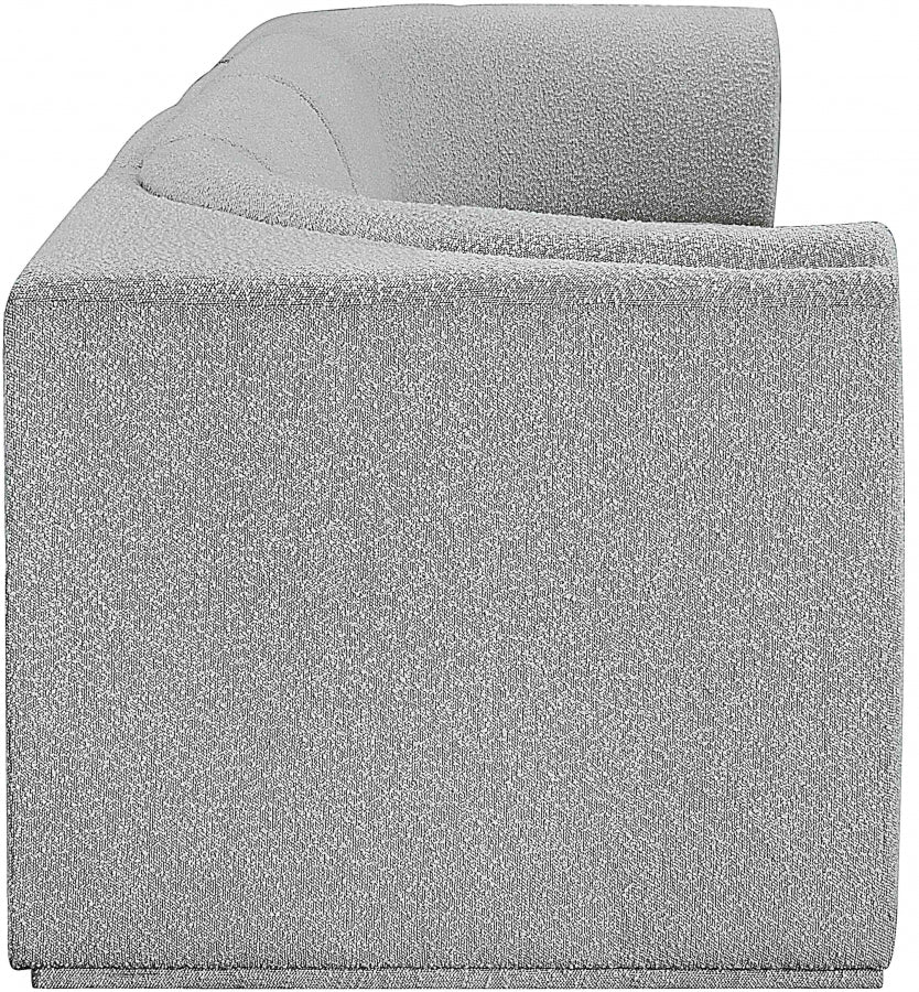 Canapé en tissu bouclé Ollie avec accoudoirs