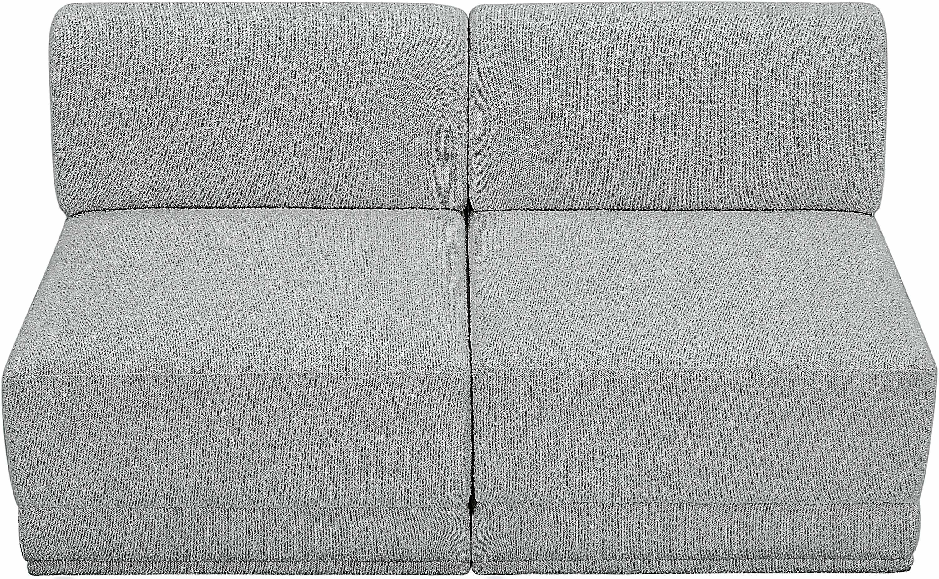Canapé deux places sans accoudoirs en tissu Boucle Ollie
