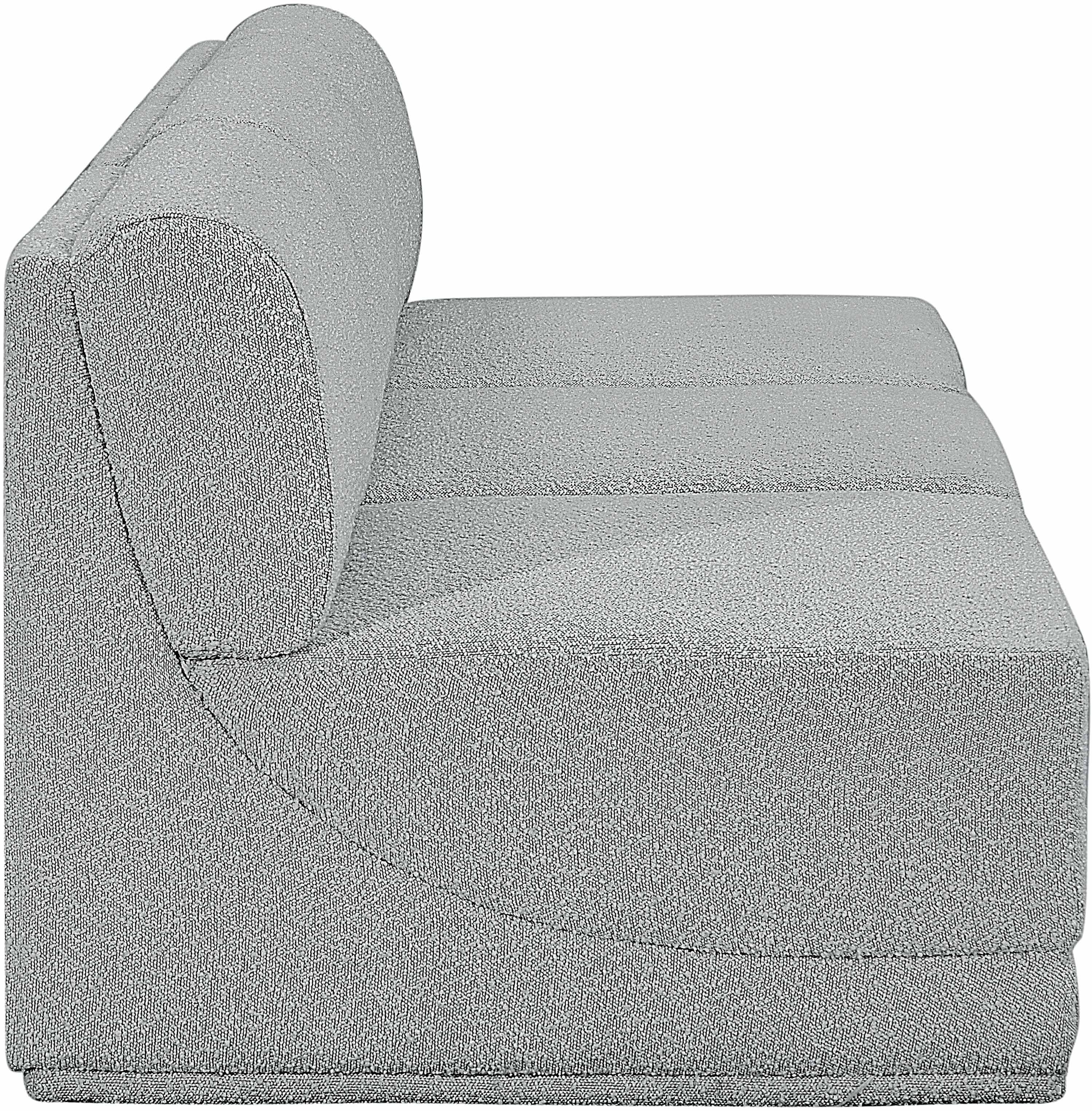 Canapé trois places sans accoudoirs en tissu Boucle Ollie