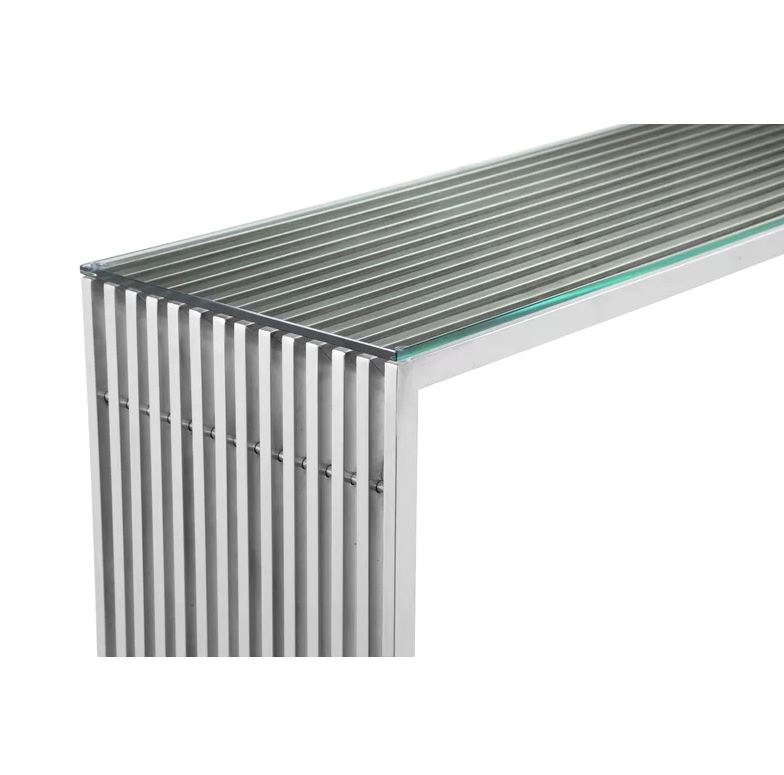 Table console en ardoise avec verre