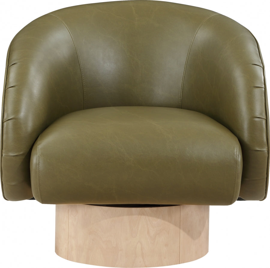 Gibson Vegan Leather Upholstered Swivel Accent Chair