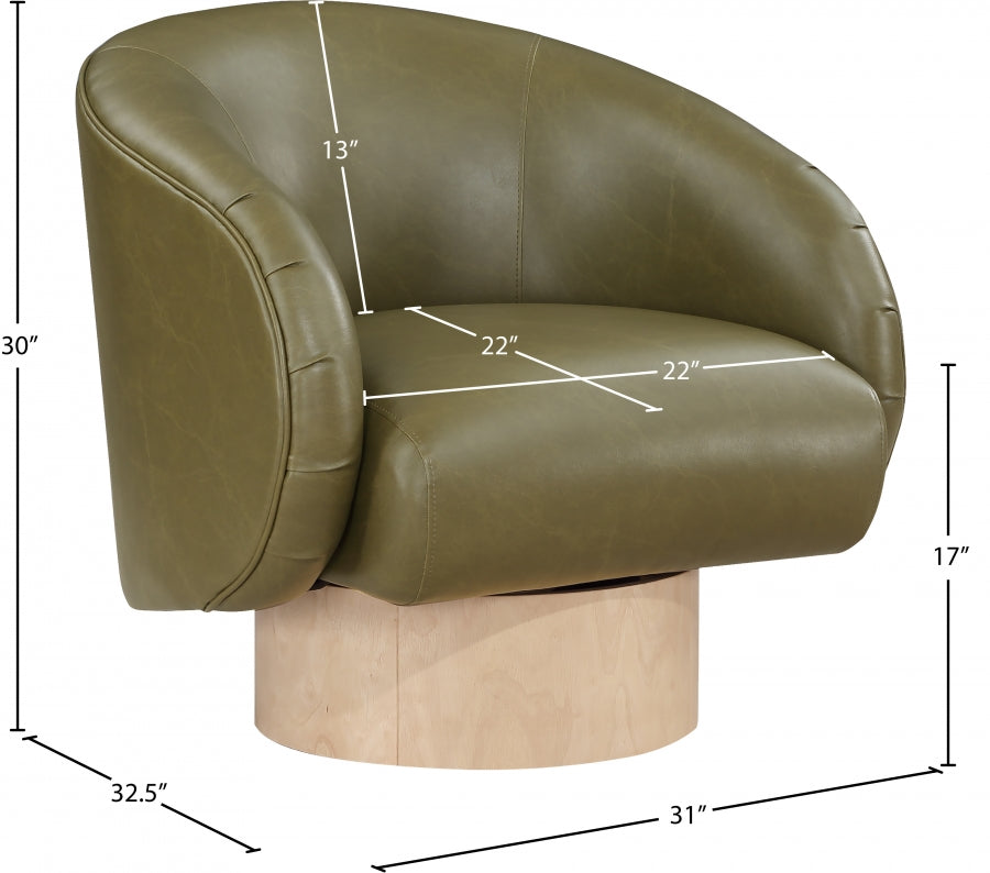 Gibson Vegan Leather Upholstered Swivel Accent Chair
