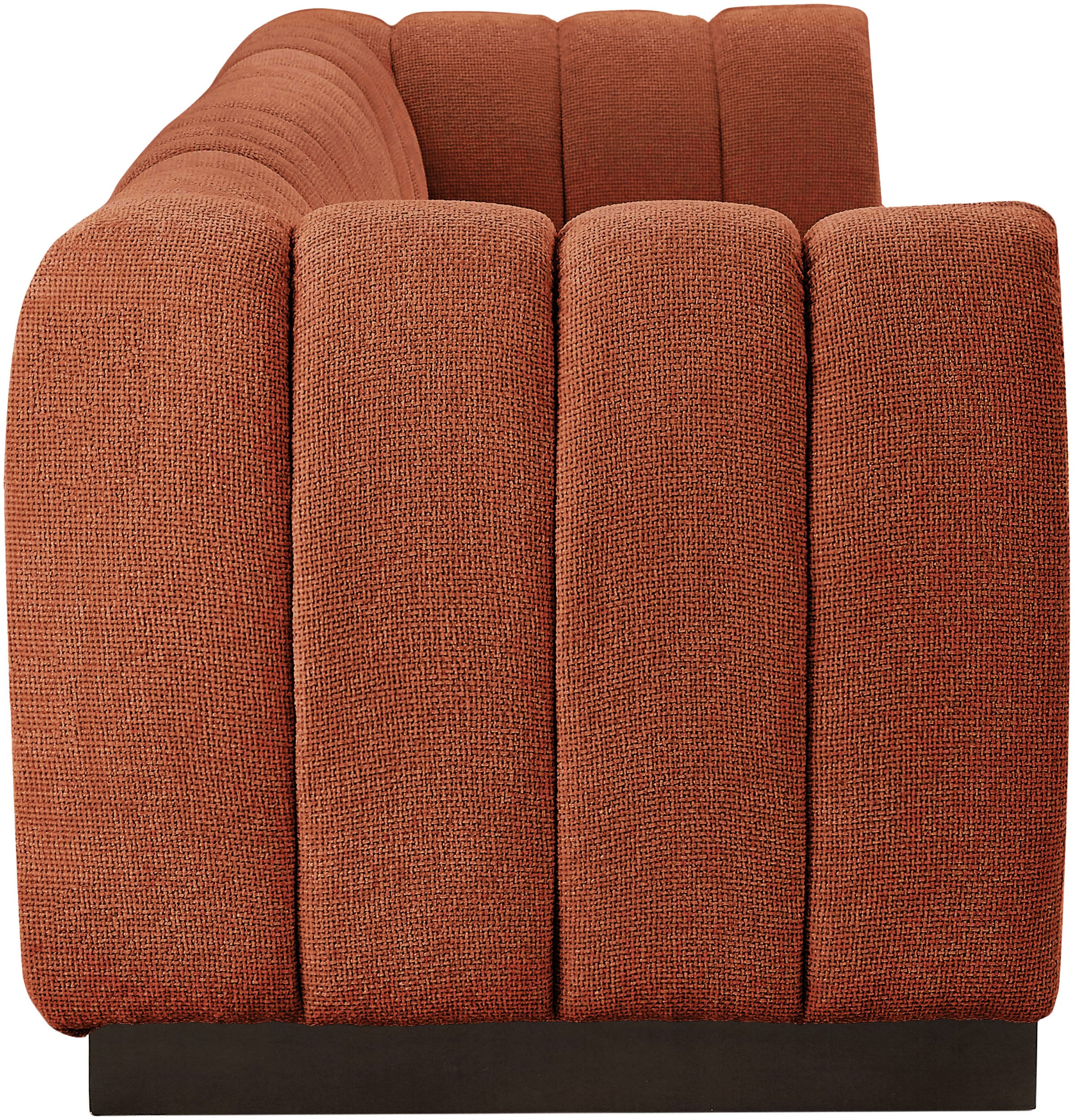 Canapé en tissu chenille Quinn avec accoudoirs