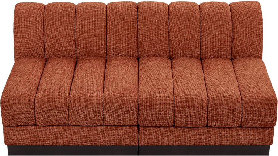 Canapé deux places sans accoudoirs en tissu chenille Quinn