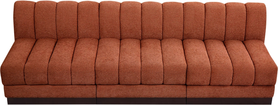 Canapé 3 places sans accoudoirs en tissu chenille Quinn