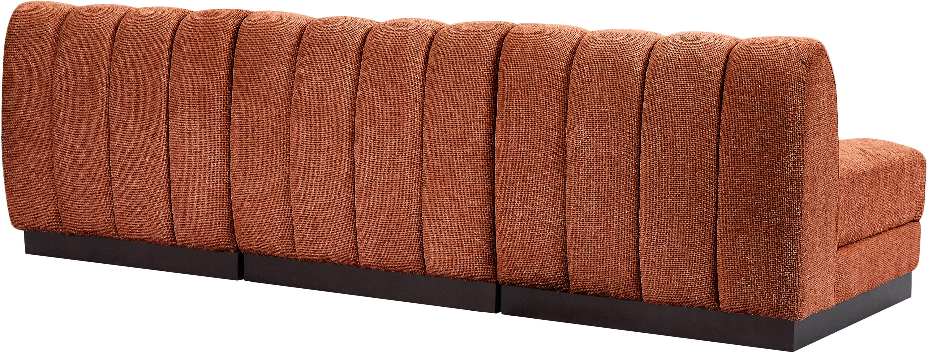 Canapé 3 places sans accoudoirs en tissu chenille Quinn