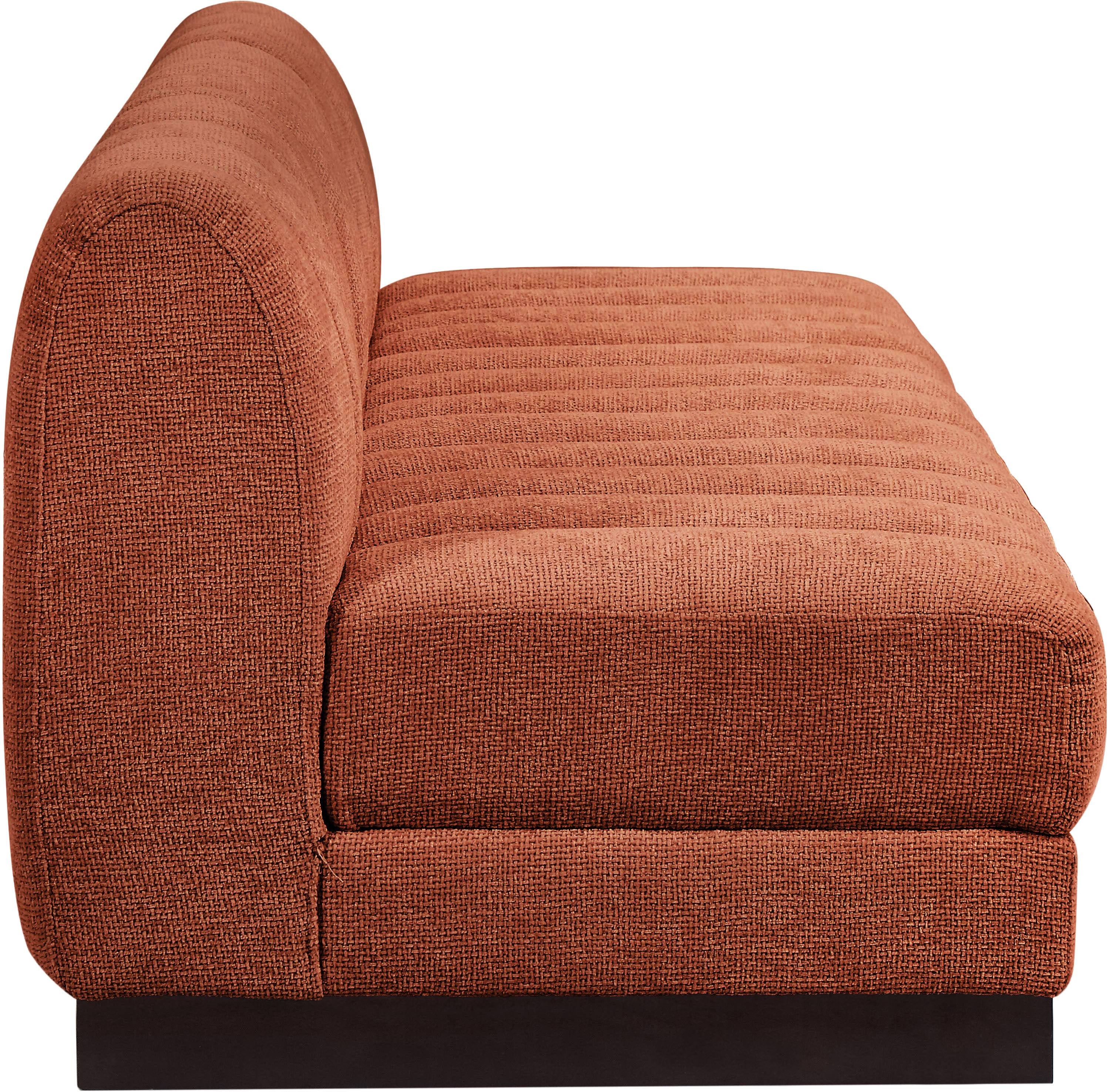 Canapé 3 places sans accoudoirs en tissu chenille Quinn