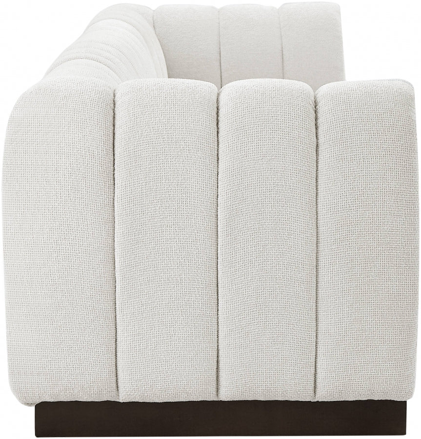 Canapé en tissu chenille Quinn avec accoudoirs