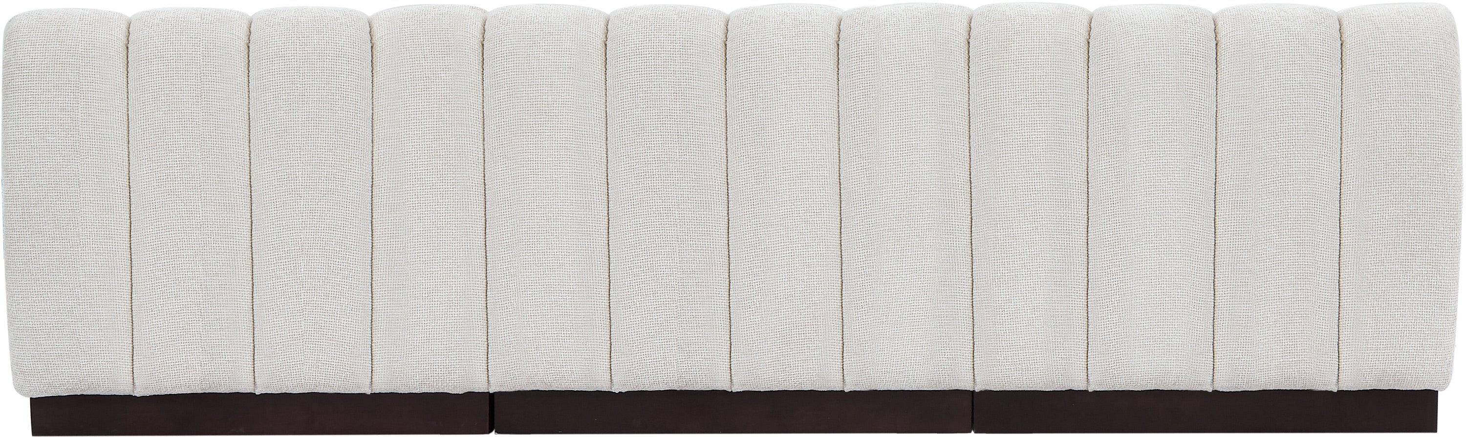 Canapé 3 places sans accoudoirs en tissu chenille Quinn