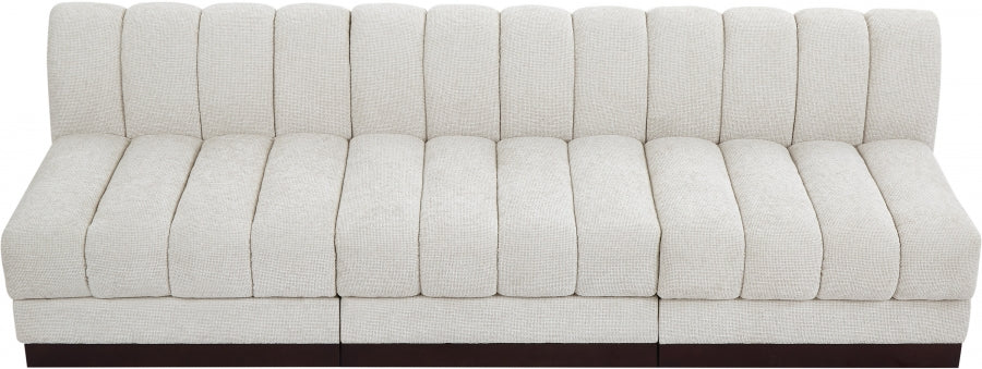 Canapé 3 places sans accoudoirs en tissu chenille Quinn