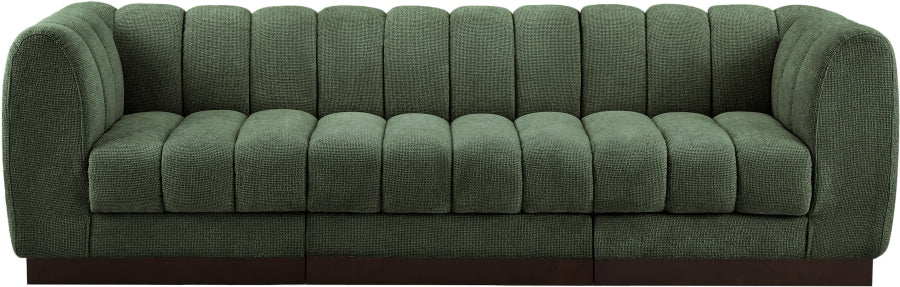 Canapé 3 places en tissu chenille Quinn avec accoudoirs