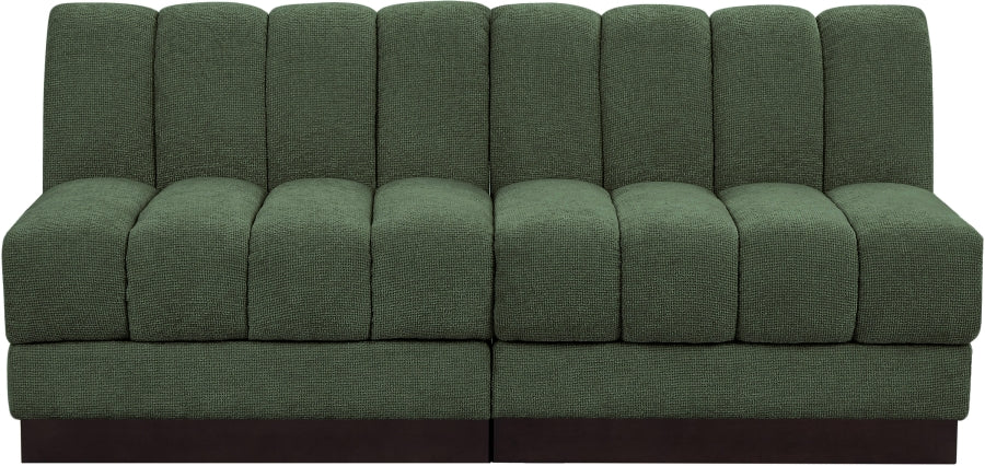 Canapé deux places sans accoudoirs en tissu chenille Quinn