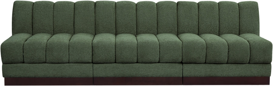 Canapé 3 places sans accoudoirs en tissu chenille Quinn