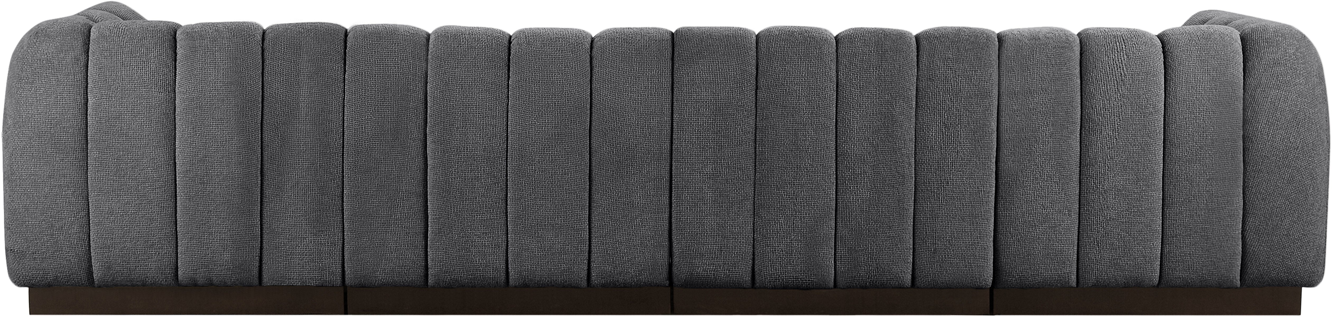 Canapé en tissu chenille Quinn avec accoudoirs