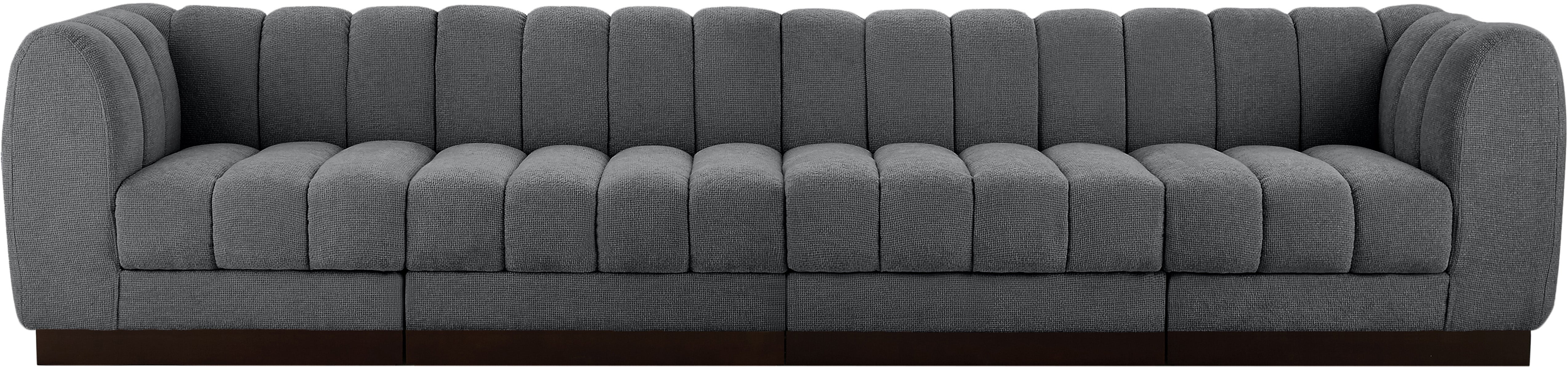 Canapé en tissu chenille Quinn avec accoudoirs