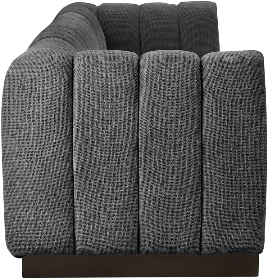 Canapé en tissu chenille Quinn avec accoudoirs
