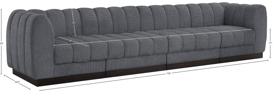 Canapé en tissu chenille Quinn avec accoudoirs