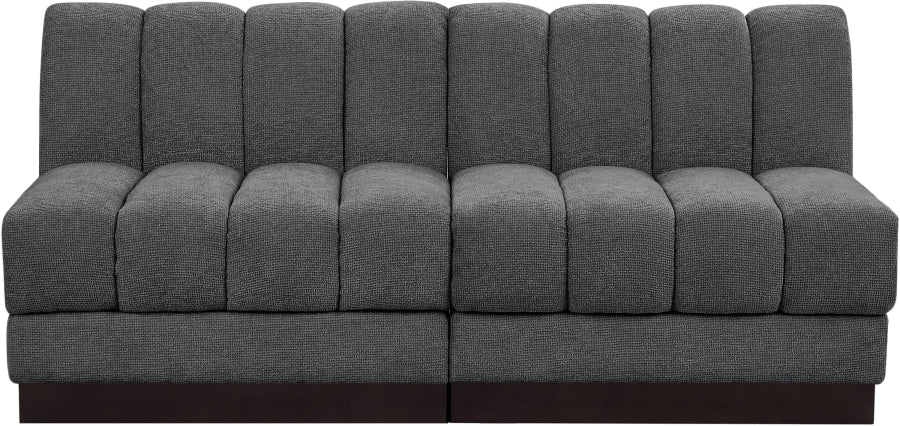 Canapé deux places sans accoudoirs en tissu chenille Quinn