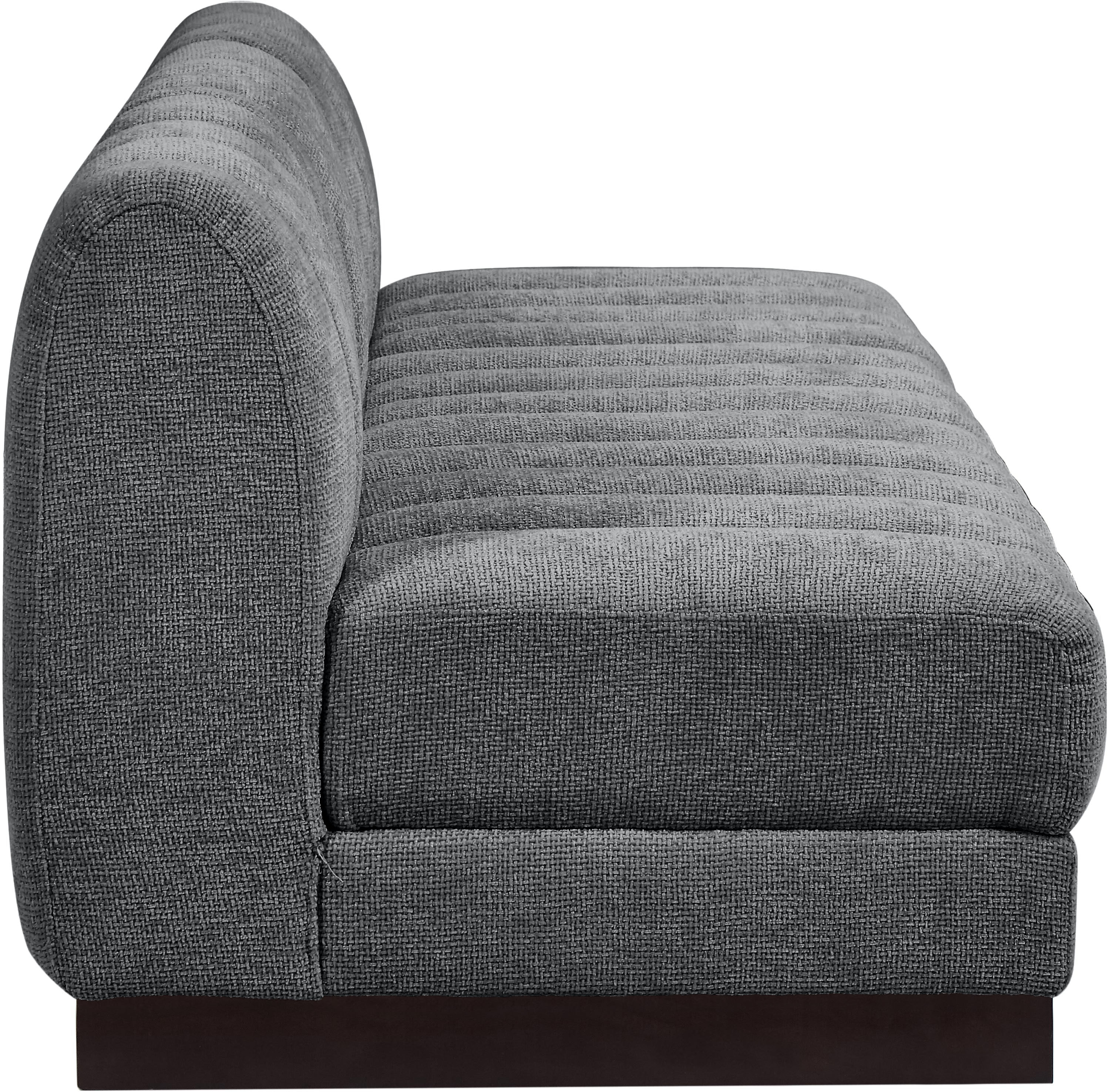 Canapé 3 places sans accoudoirs en tissu chenille Quinn