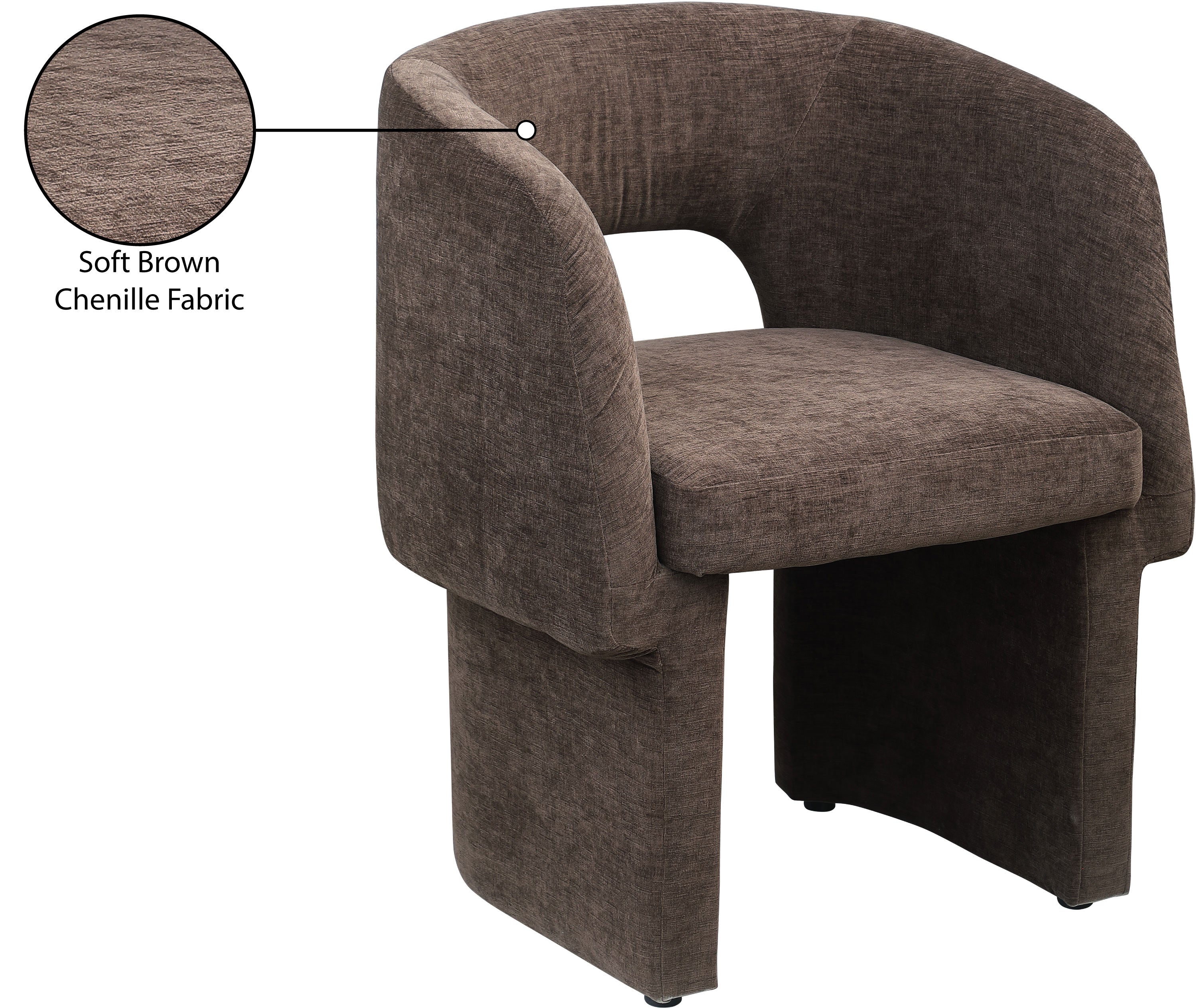 Fauteuil d'appoint rembourré en chenille Vivi