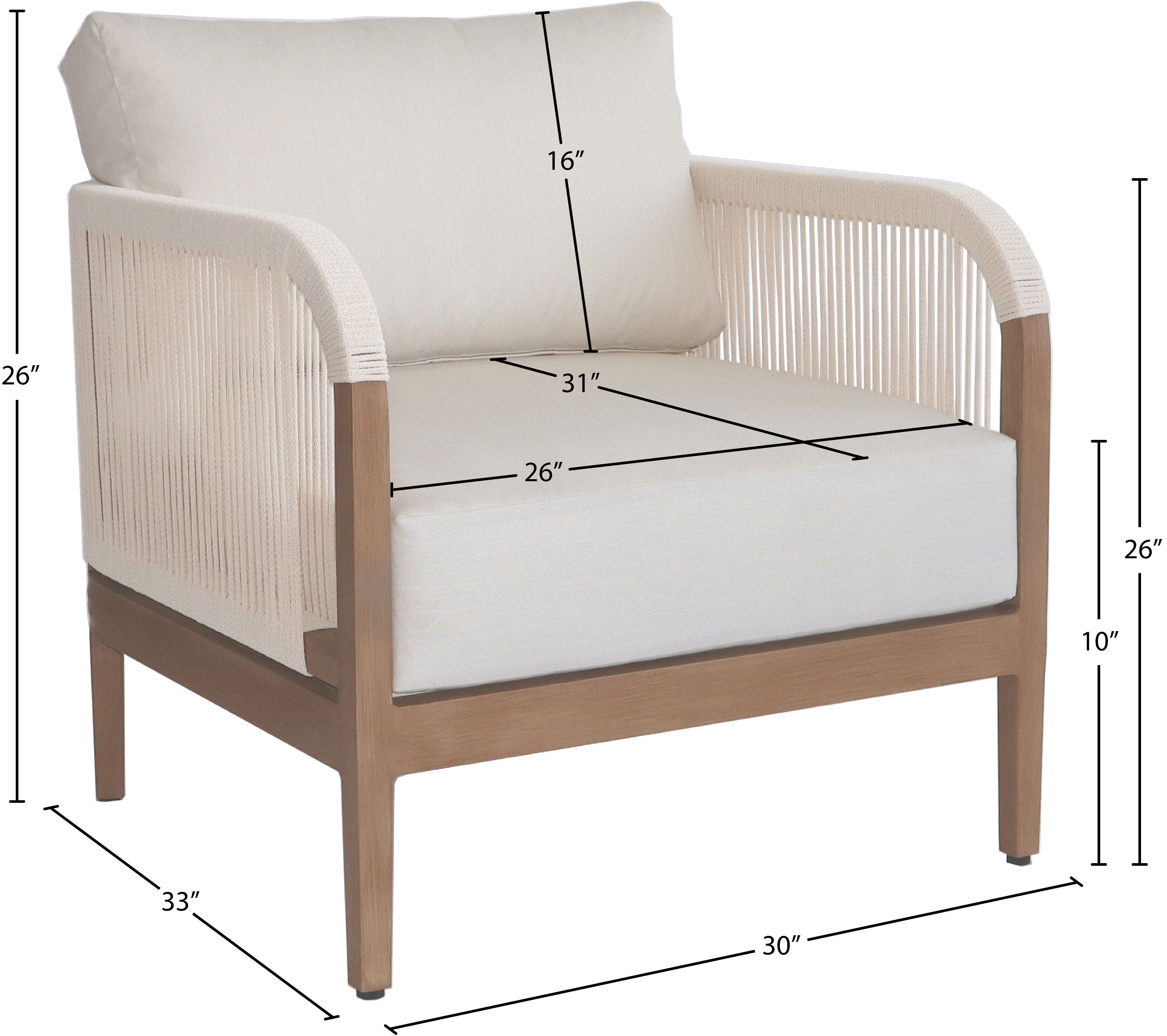 Chaise de patio d'extérieur en tissu résistant à l'eau Maui