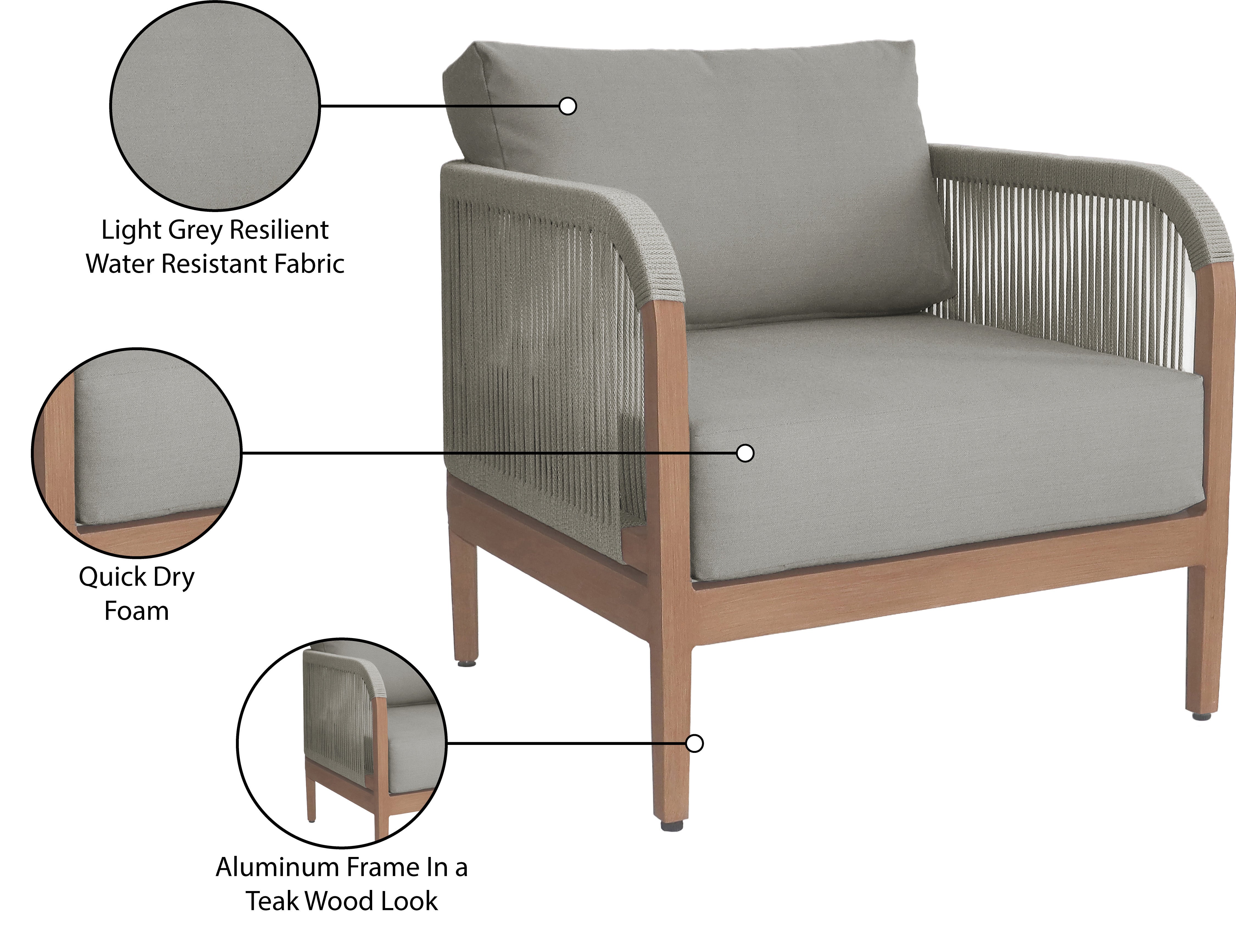 Chaise de patio d'extérieur en tissu résistant à l'eau Maui