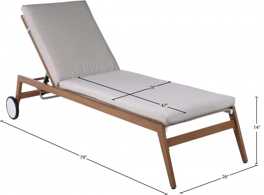 Maui Water Resistant Fabric Upholstered Outdoor Patio Lounger
