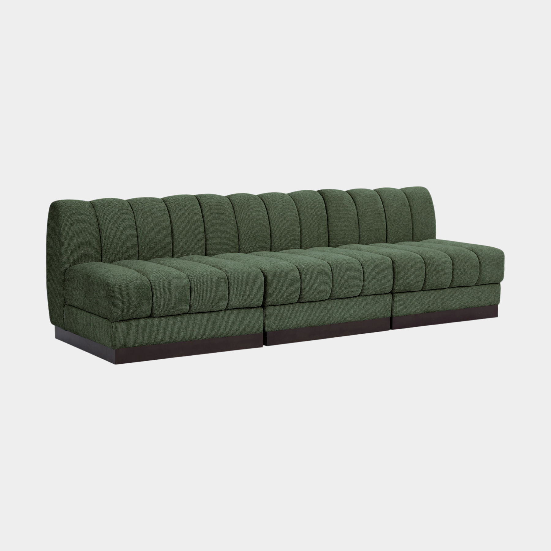 Canapé 3 places sans accoudoirs en tissu chenille Quinn