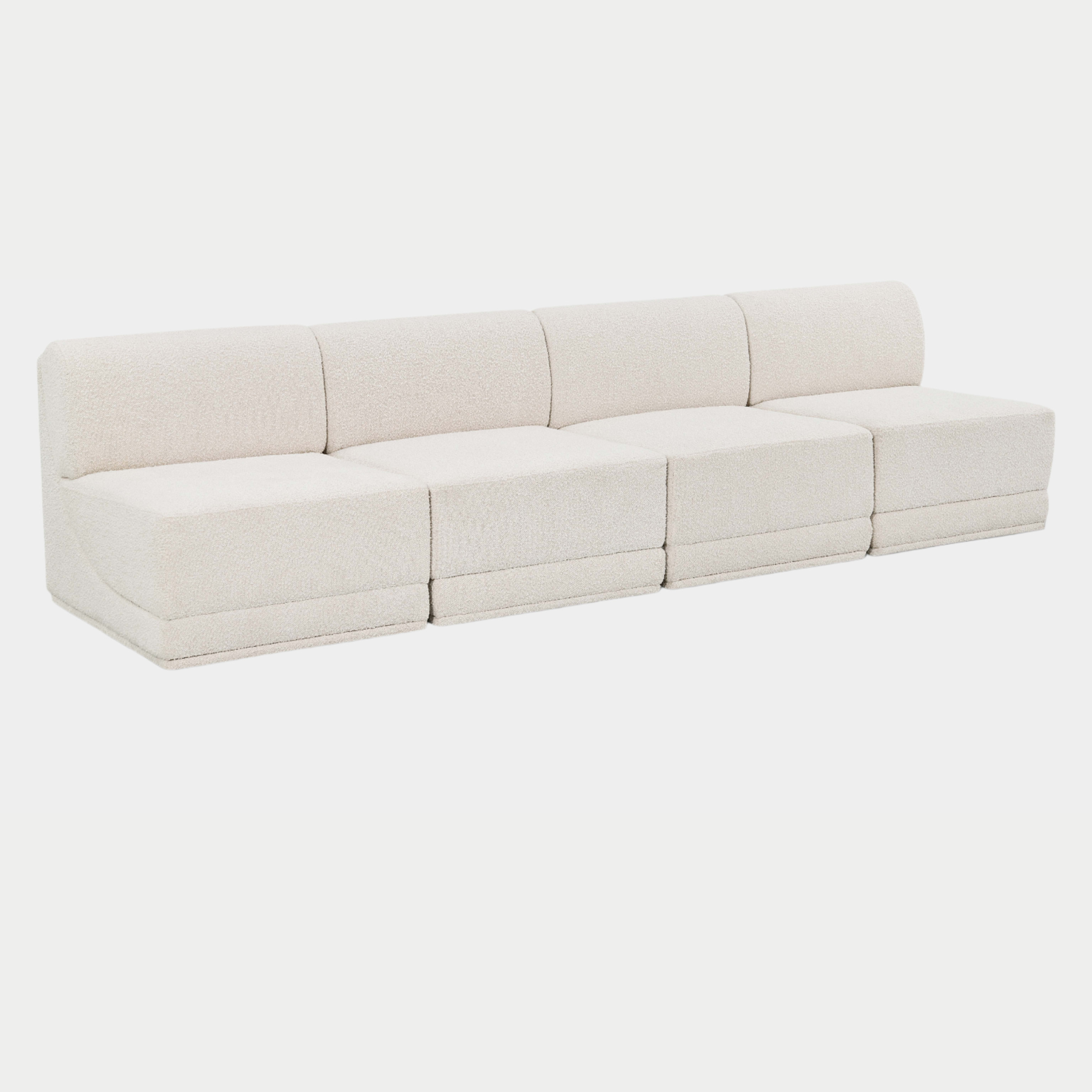 Canapé sans accoudoirs en tissu Boucle Ollie