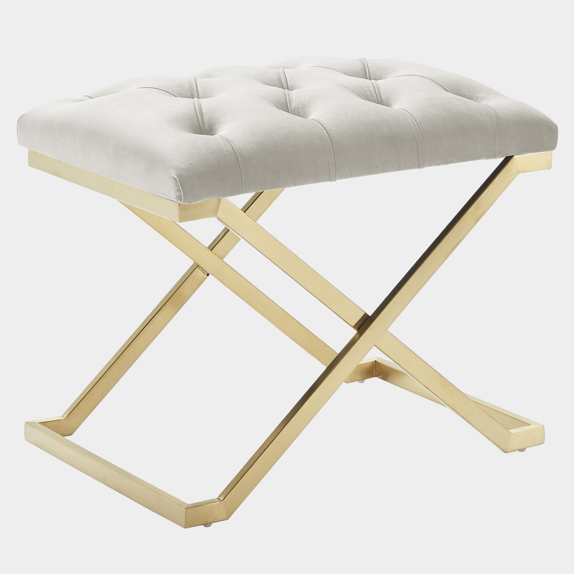 Rada Bench in Ivory and Gold
