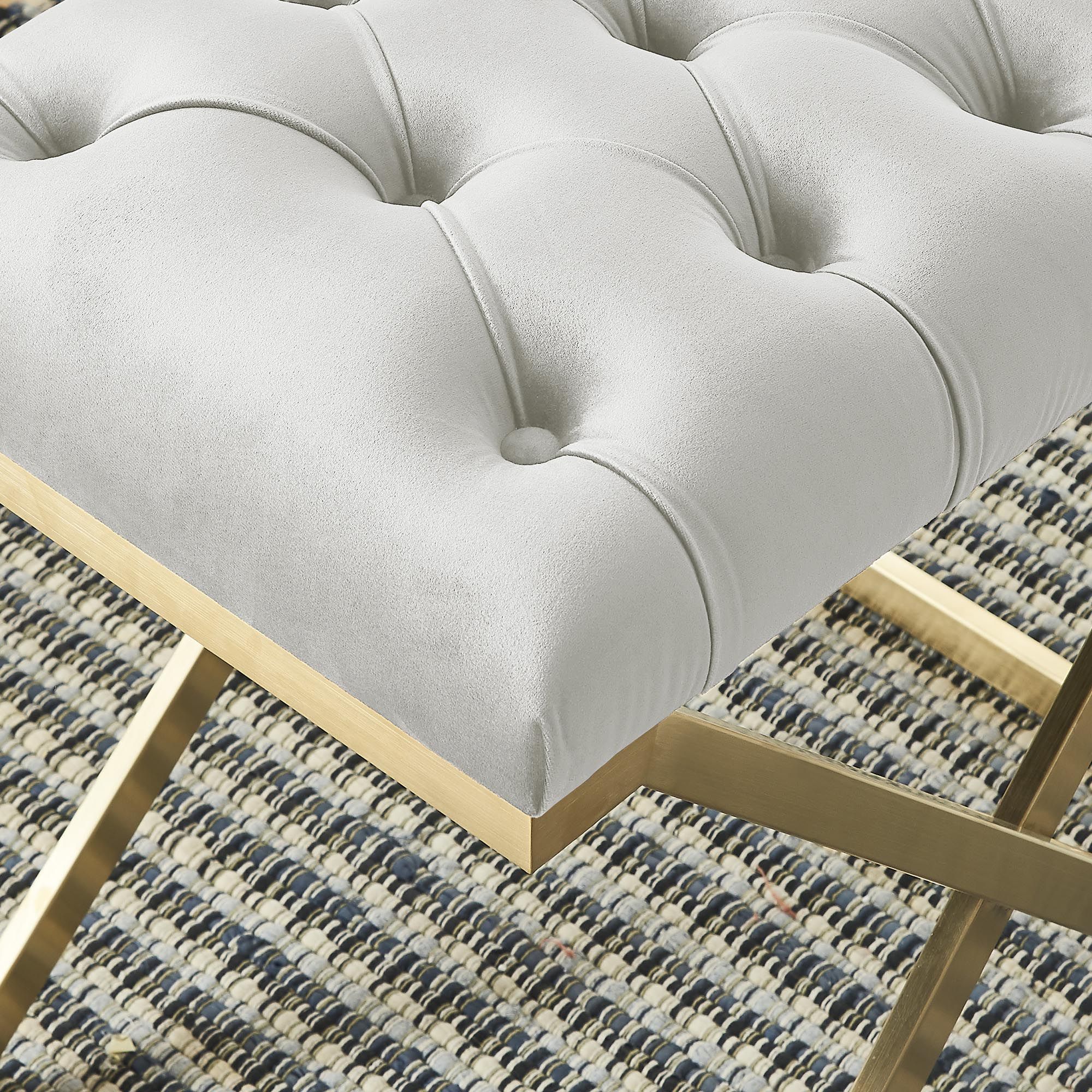 Rada Bench in Ivory and Gold