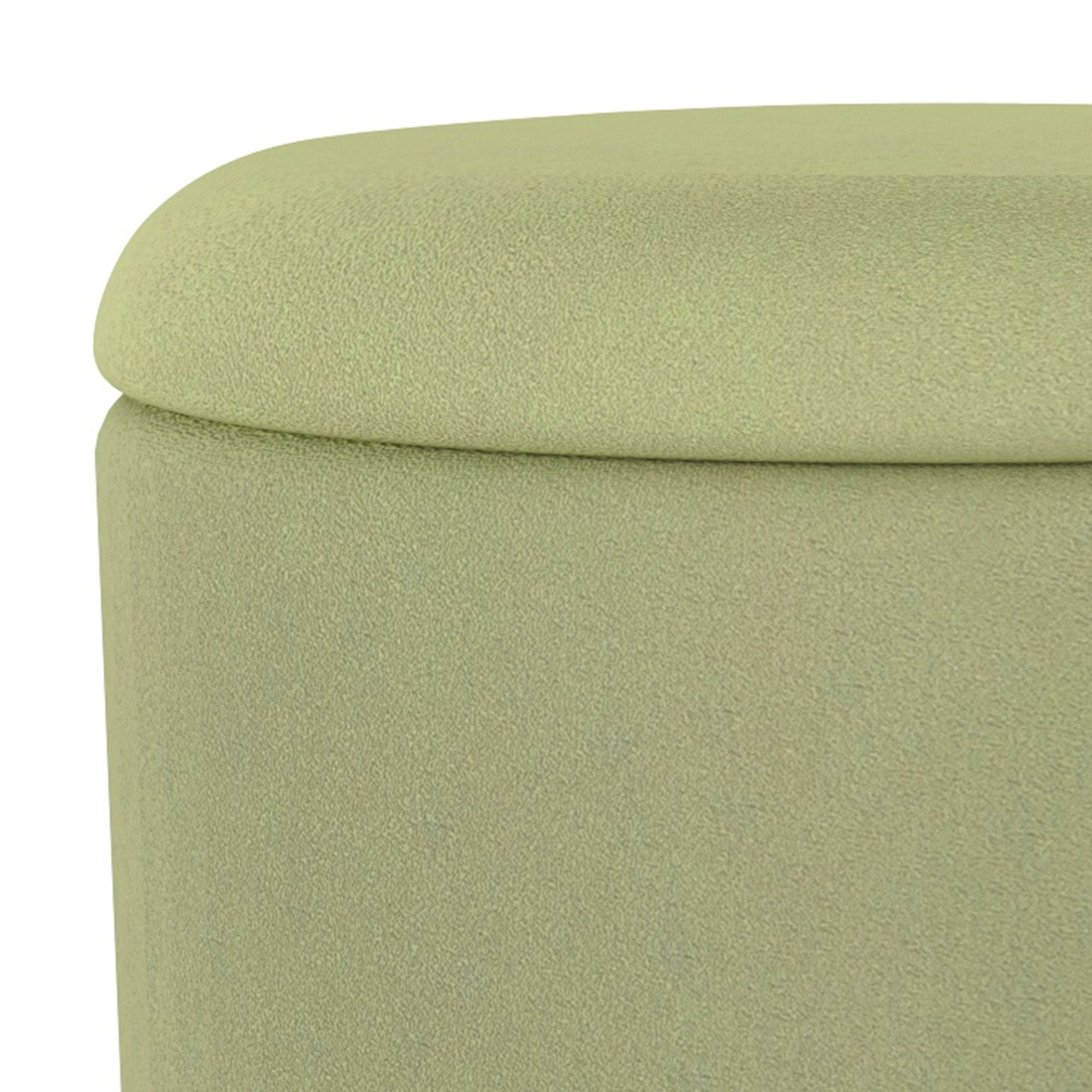 Alya Round Storage Ottoman in Sage and Natural