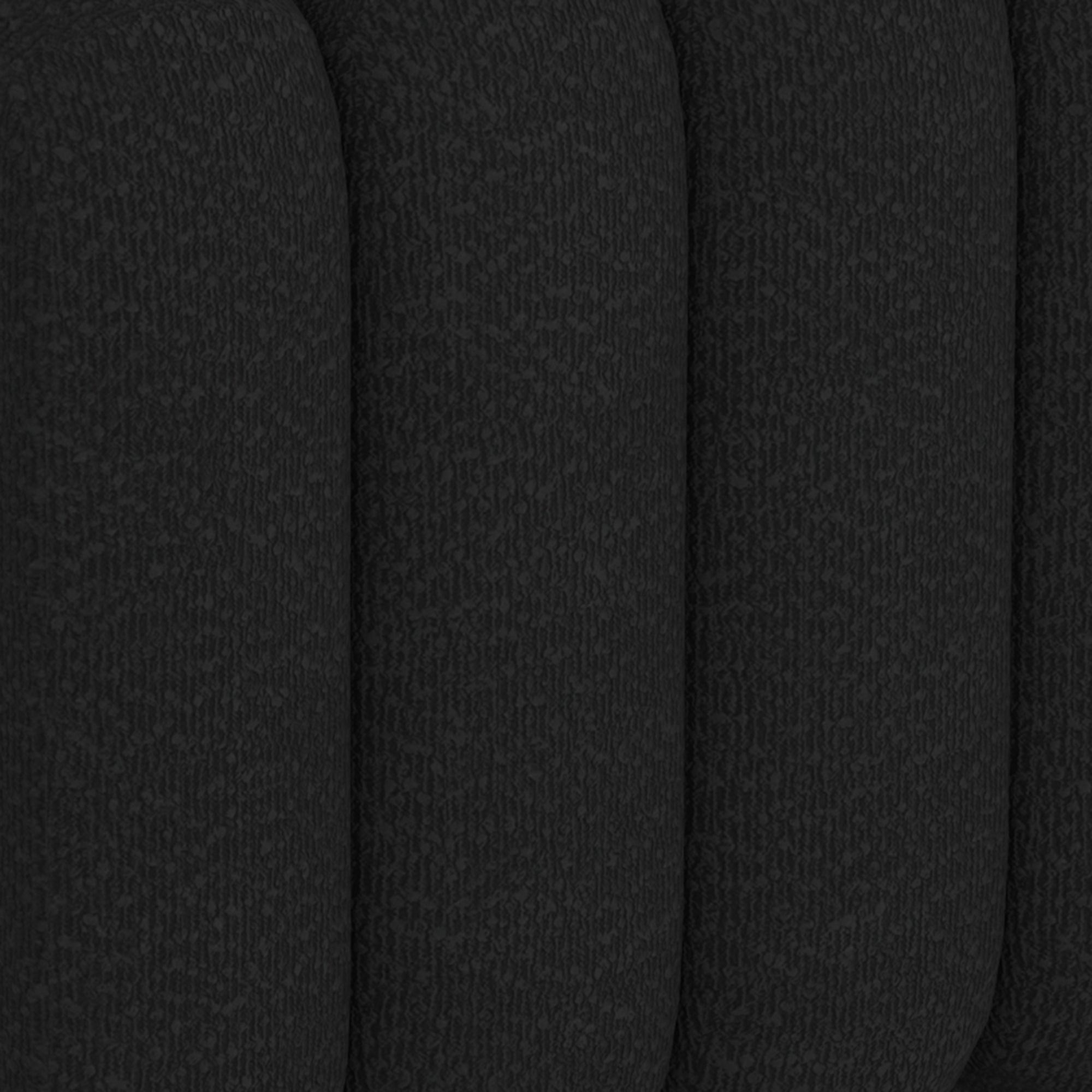 Rigel Small Square Ottoman in Black Boucle