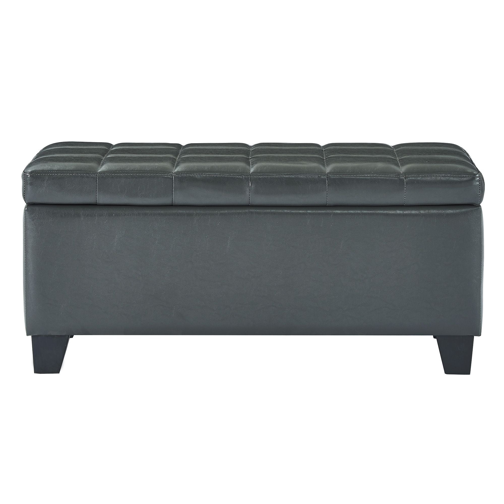 Winston Rectangular Storage Ottoman Bench in Grey