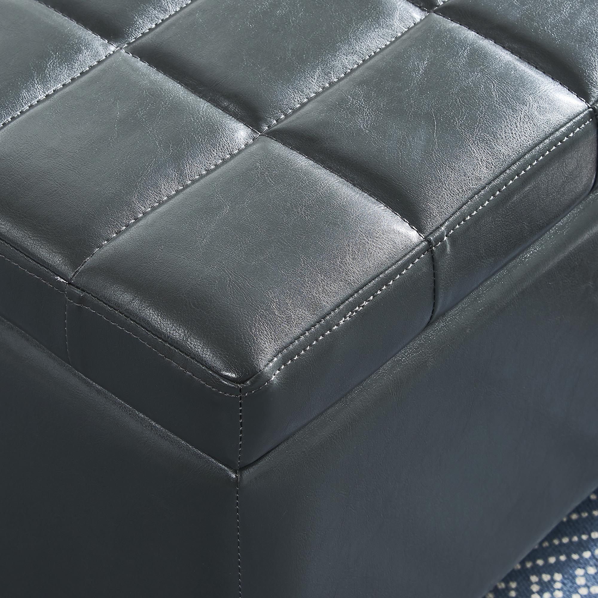 Winston Rectangular Storage Ottoman Bench in Grey