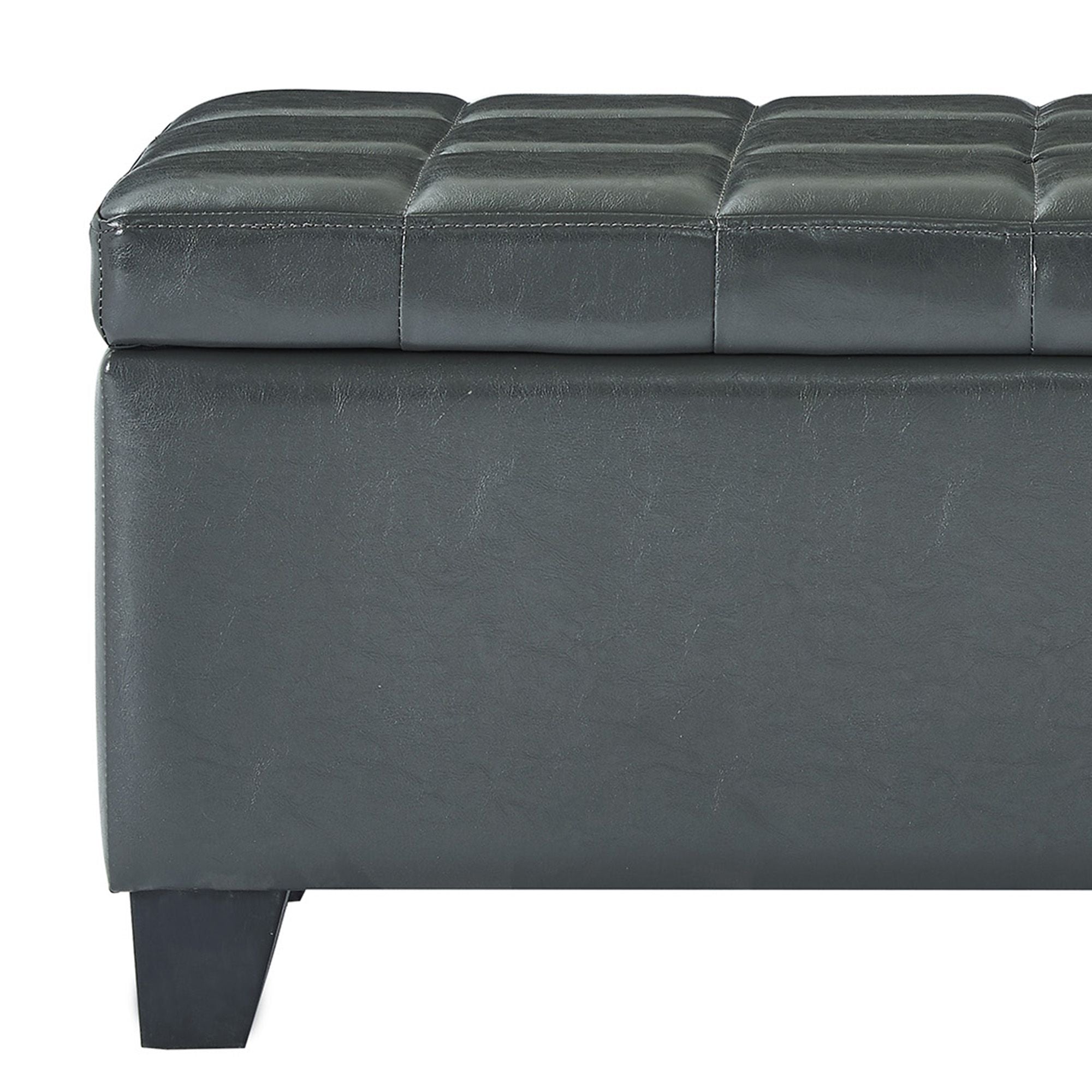 Winston Rectangular Storage Ottoman Bench in Grey
