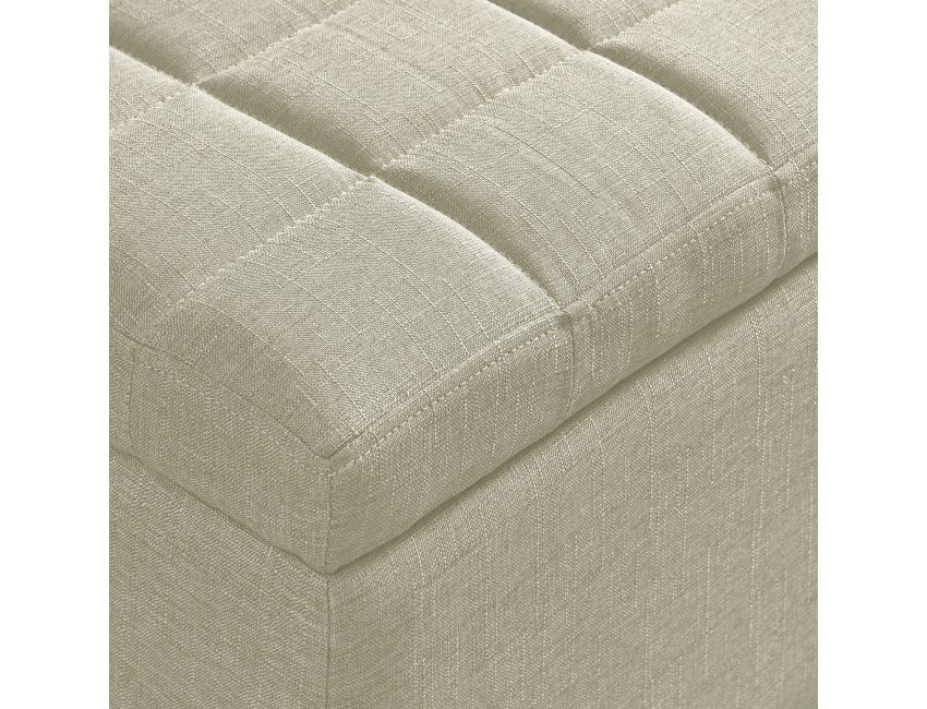 Lila Rectangular Storage Ottoman Bench in Beige